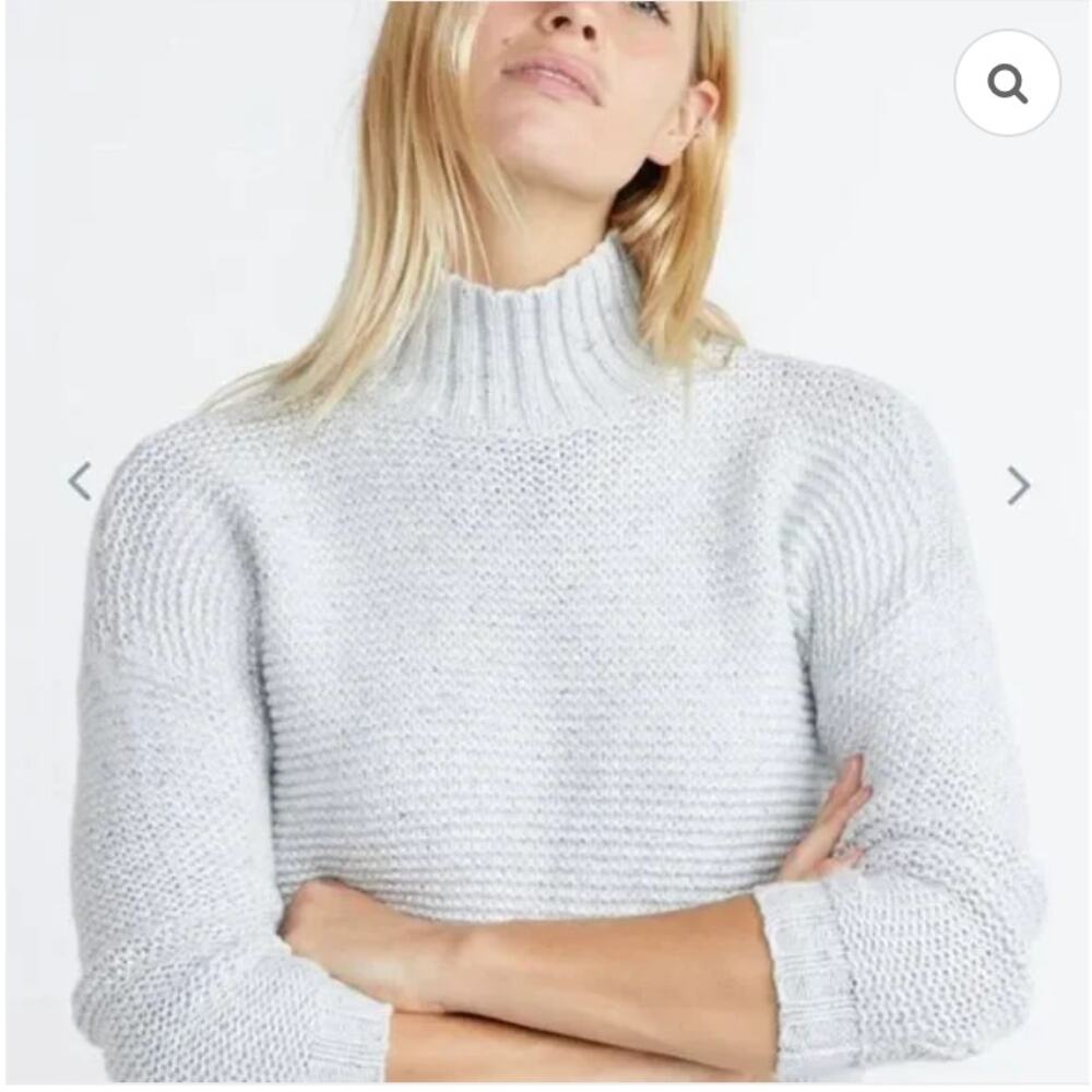 Marine Layer Remi Knit Sweater Women's Size XS Wool Blend Mock Neck Winter Waer